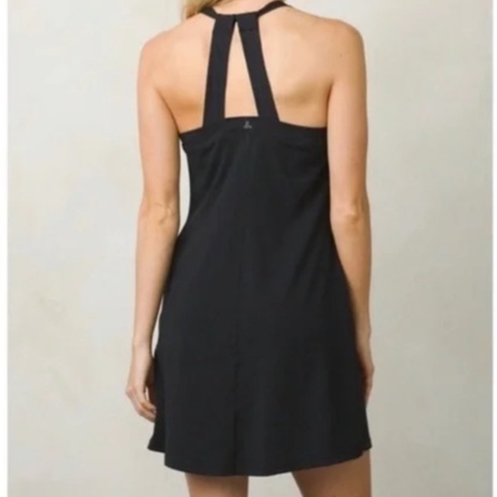 Prana Activewear Dress Black Tenniscore Everyday Travel Casual Summer Halter  S